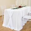 Hot,Chiffon Table Runners With 2 White Ribbons Bridal Party Romantic Wedding Reception Decorations (