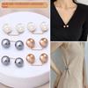 6Pcs Clothing Accessories Tighten Waist Button Detachable Waist Clip Elegant Pearl Brooch  Women