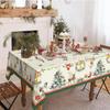 Christmas Tree Elk Pine Needle Rectangle Tablecloths Winter Xmas Party Decor Holiday Kitchen Table Decor Navidad Decoration 2025