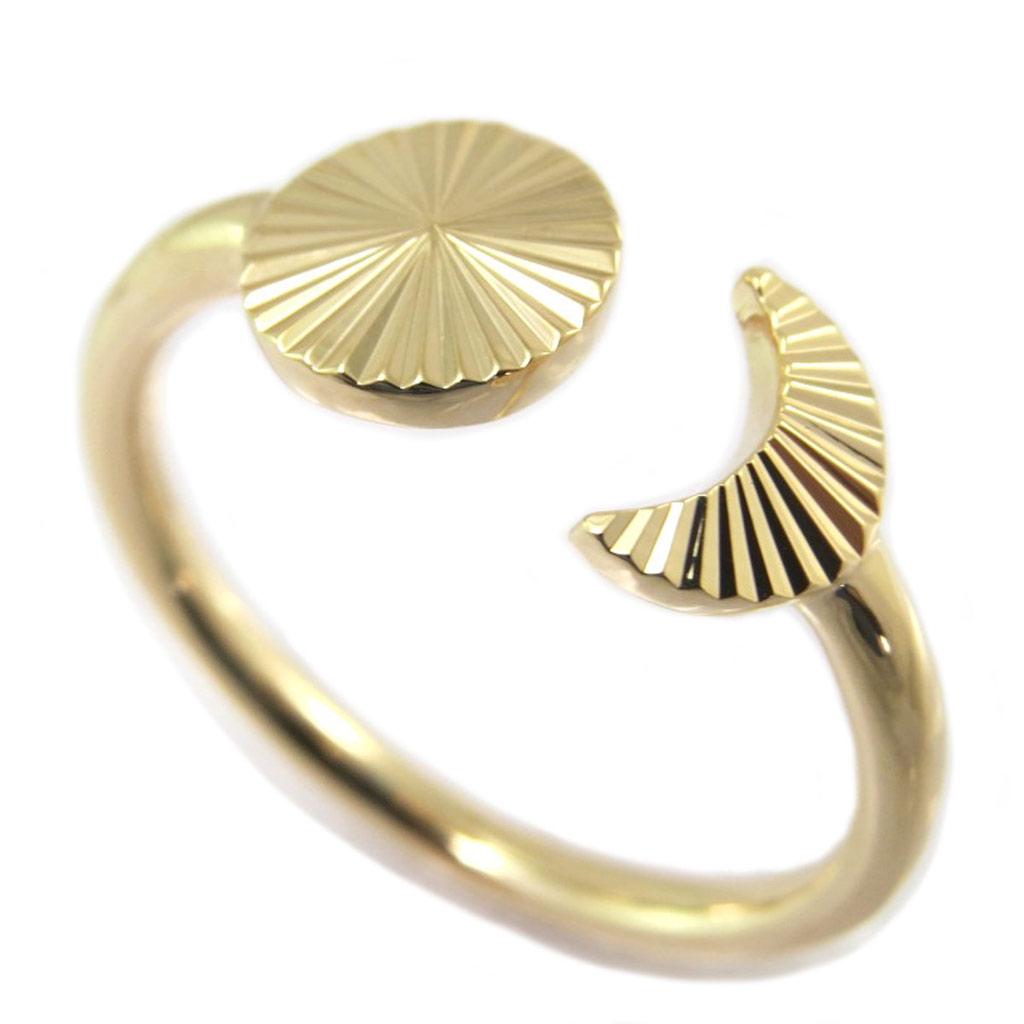 Gold Plated Ring 'Cleopatra' Gold (sun Half Moon)