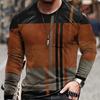 Men's Long Sleeve Retro 3D Print Color Block Print Vintage Novelty T-shirt Stylish Tees For Autumn Mens Clothing