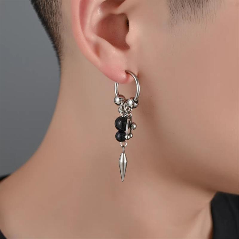 Artistic Cone Drop Earrings Punk Style Tassels Dangle Earwear Lightweight Alloy Jewelry For Women Daily Party