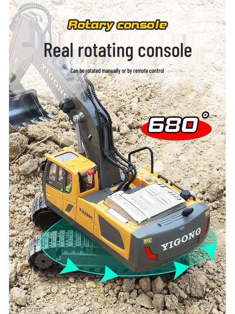 Free Shipping Alloy Remote Control Excavator Dump Truck Toy for Kids