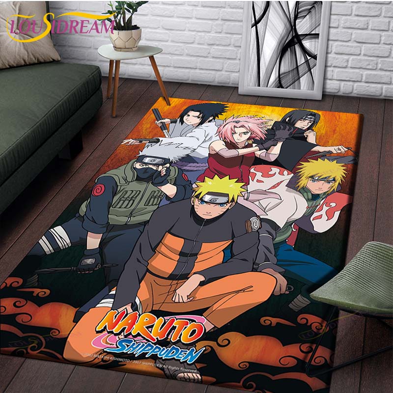 Нескользящие коврики в стиле аниме Наруто для гостиной, удобный ковер, мягкий напольный коврик, коврики для спальни, коврик для дома, большой пушистый коврик