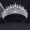Роскошные розовые хрустальные свадебные короны, королевские диадемы королевы, повязки на голову для девочек, свадебный головной убор для выпускного вечера, диадема для невесты, украшения для волос, аксессуары