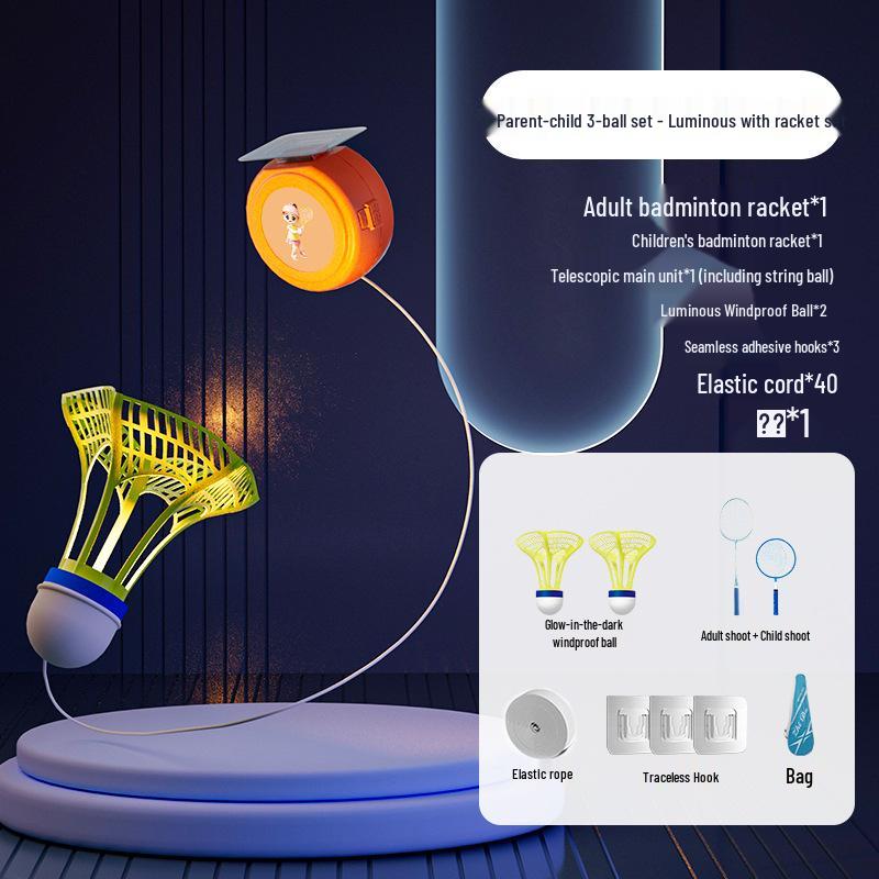 Elastic Rebound Badminton Trainer for Solo Play - Suitable for Children and Adults, Indoor and Outdoor