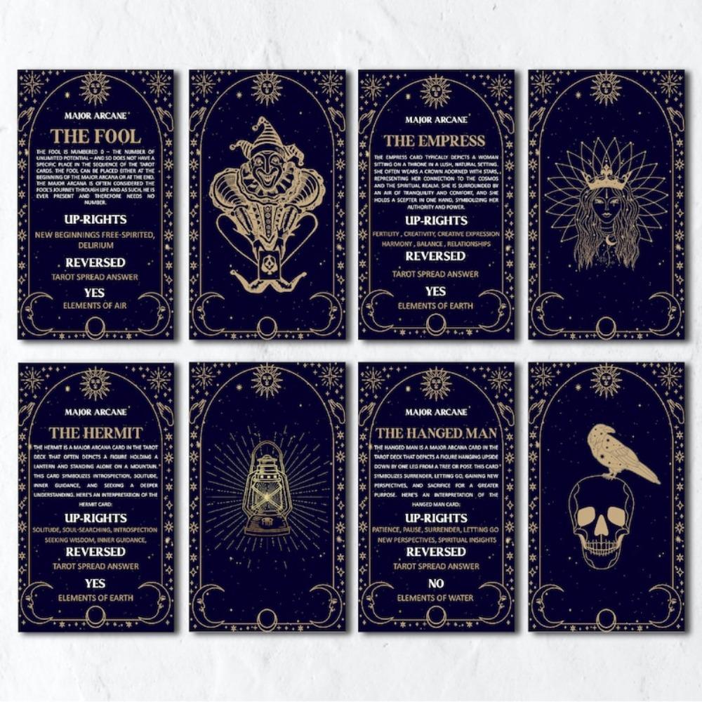 10,3*6 см Карты значений Таро 78 шт. Карты схематичные традиционные изображения и на другой стороне значения ключевых слов