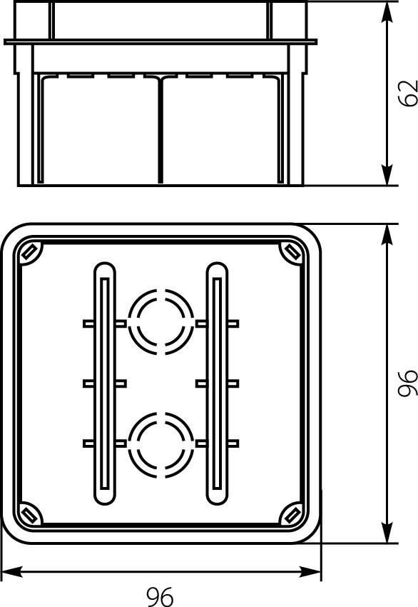 Triple Flush-Mounted Installation Box for Plasterboard, Deepened