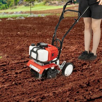 Бензиновый культиватор, Культиватор для газона, Ротоватор 1650 Вт, Глубина обработки 30-100 мм, Ручная активация для культивации и прополки и т.д.