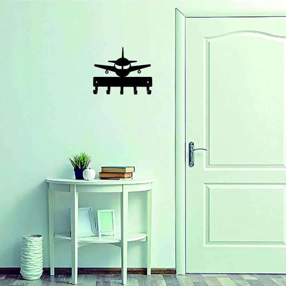 1шт. Вешалка для ключей "Самолет №1" - 6 дюймов в ширину, металлическое настенное искусство для любителей авиации