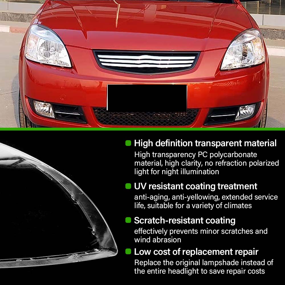 Крышка фары автомобиля Стекло фары Крышка фары Прозрачный плафон Крышка фары для Kia Rio 2005~2012 Автомобильный аксессуар