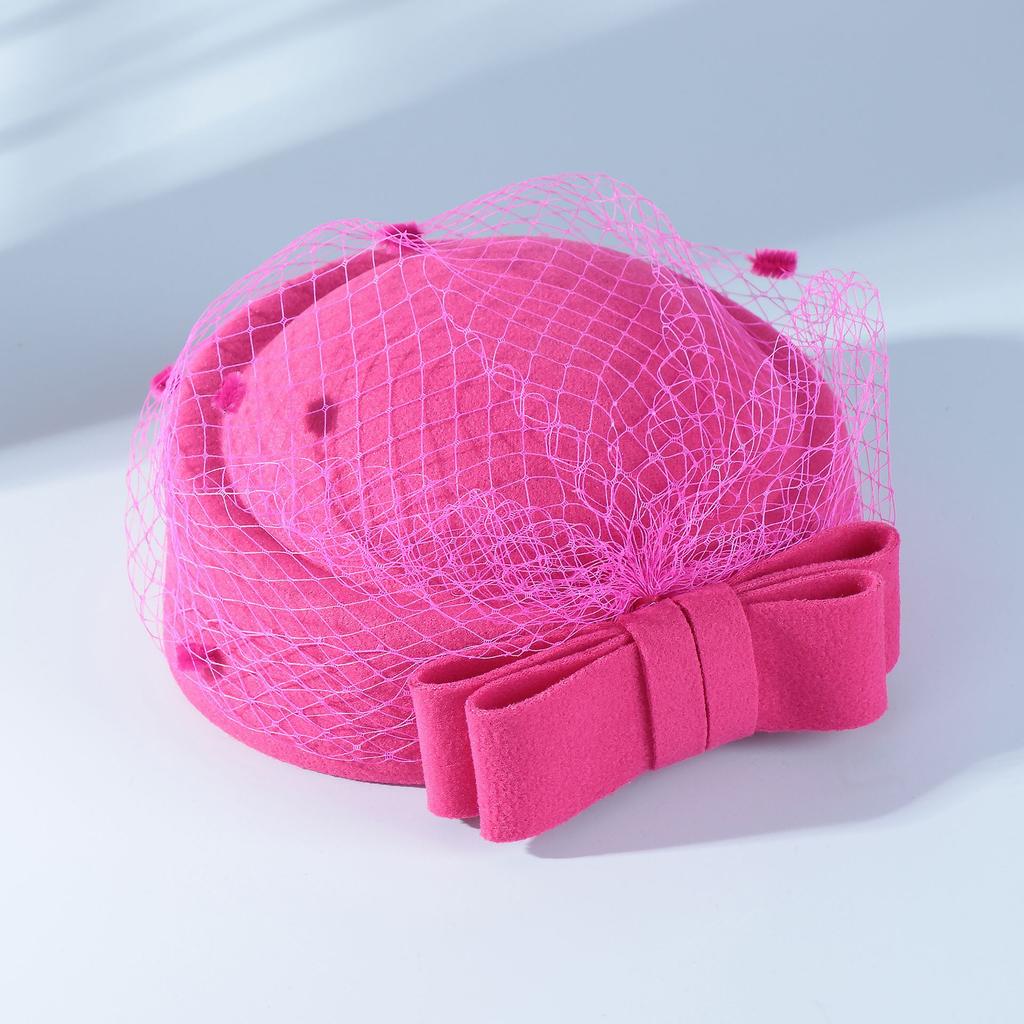 Женская шляпа в французском стиле Сетчатая шляпа Британская свадебная вечеринка Бант Шляпа стюардессы