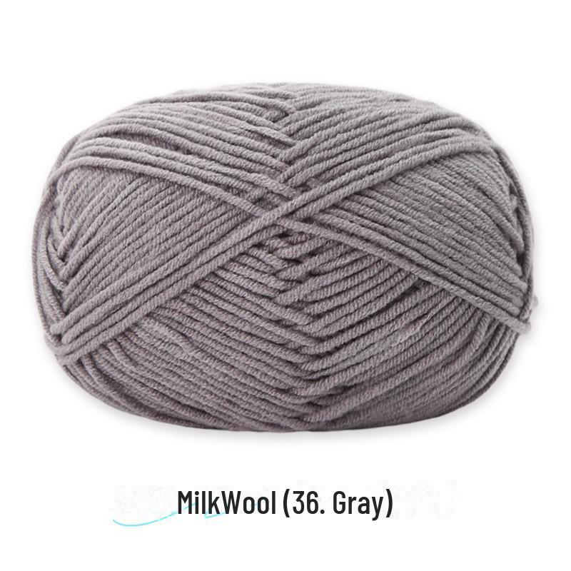 4-Strand Combed Milk Cotton Yarn Ball for DIY Crochet: Doll Making & Baby Sweater/Scarf Kit