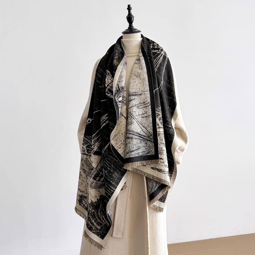 New Luxury Brand Cashmere Women Print Scarf Winter Warm Shawl and Wrap Bandana Pashmina Female Foulard Blanket Poncho Scarves