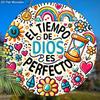 DIOS Wooden Sign with Spanish Bible Scriptures - Round Sign for Front Door, Wall, Room Hanging Decor - Ideal Home Hanging Ornament