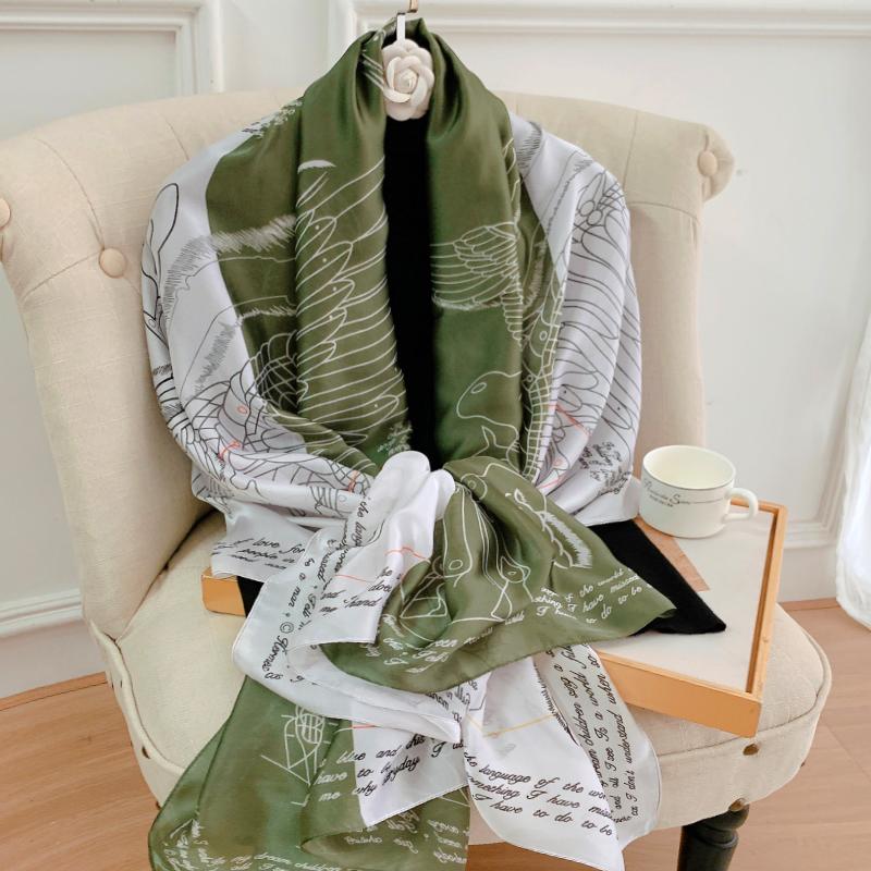 Luxury Brand Women Scarf Fashion Print Silk Scarves Summer Shawls And Wraps Soft Pashmina Lady Bandana Foulard Hijabs