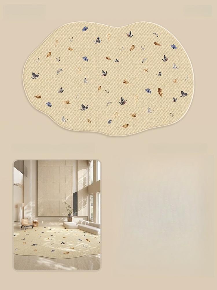 French Style Living Room Decoration Carpet Large Area Lounge Soft Floor Mat Irregular Shape Rugs for Bedroom Washable Study Rug
