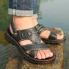 Men's Summer New Sandals Male Comfortable Slippers Men's Leather Sandals Adult All-match Beach Shoes Non-slip Leather Sandals