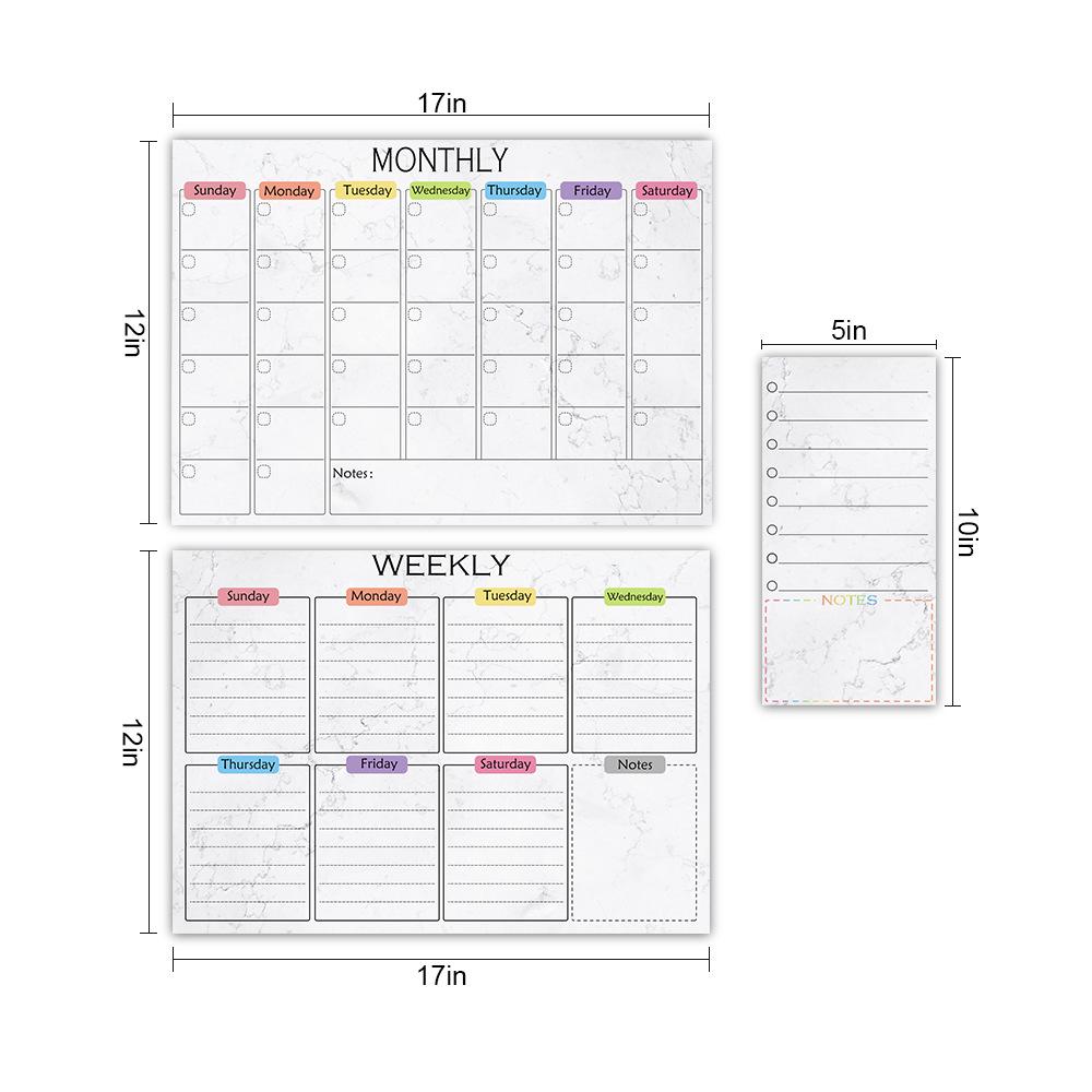 A3 Erasable Magnetic Planner: Monthly, Weekly & Daily Calendar Whiteboard