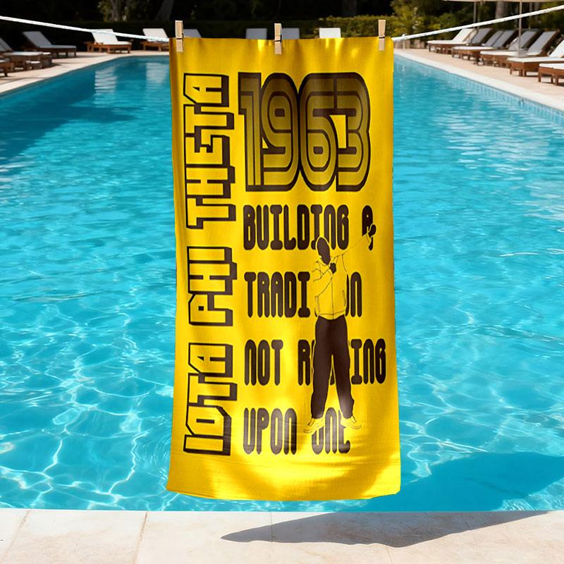 Iota Phi Theta Print Beach Towel Design, Soft, Lightweight. for Home Bathroom, Spa, Pool, Yoga, Surfing, Camping, Gift for Family, Friend