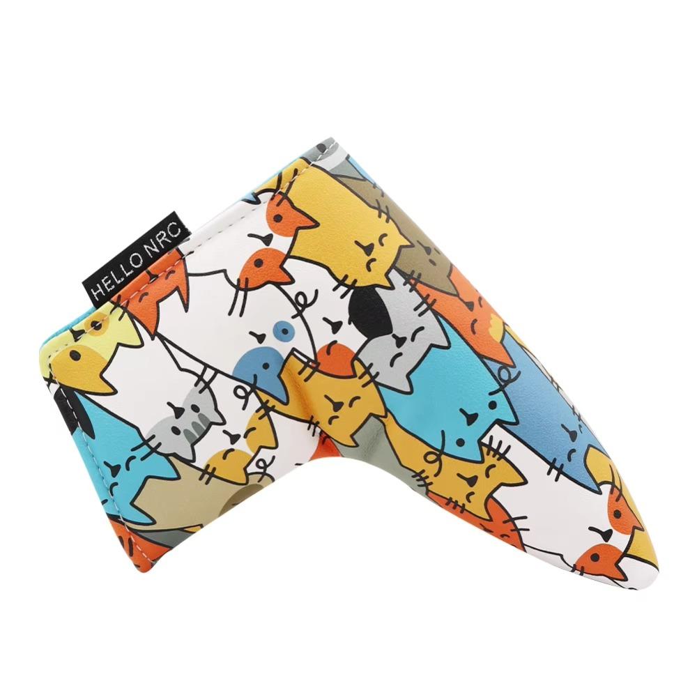 Cartoon Animal Golf Wood Headcover Graffiti Cat Pattern Golf Club Protector Driver Fairway