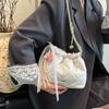 Женская сумка Xiaoxiangfeng Rhombus Chain, высококачественный простой мусорный мешок, сумка-ведро через плечо