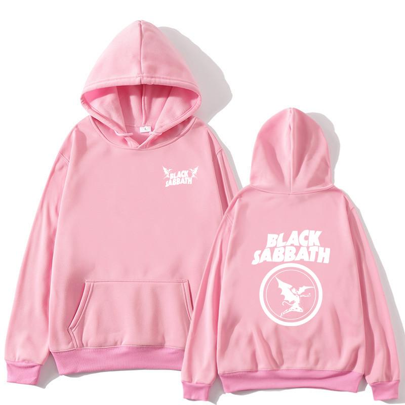 Black SABBATH Letter Pattern Men's Hoodie Autumn/Winter Y2K Clothing Retro Fashion Casual Neutral Long Sleeved Pullover