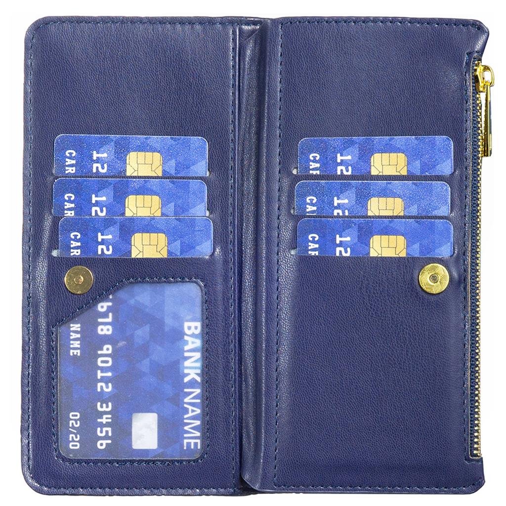 BINFEN COLOR BF Style-15 For iPhone 16 Case Zipper Wallet Leather Drop-Proof Phone Cover