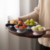 Китайские керамические фруктовые тарелки Ретро Тарелка для десертов и закусок на высокой ножке Подносы для дим-самов Фарфоровая посуда Кухонные принадлежности Чайная посуда