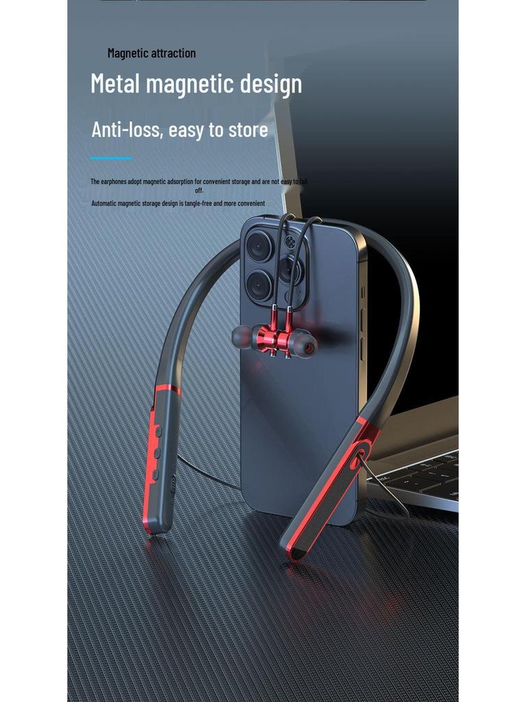 Bluetooth-наушники с шейным ободом, с длительным временем работы от аккумулятора, большим запасом громкости, совместимые с устройствами Apple, Huawei и Android