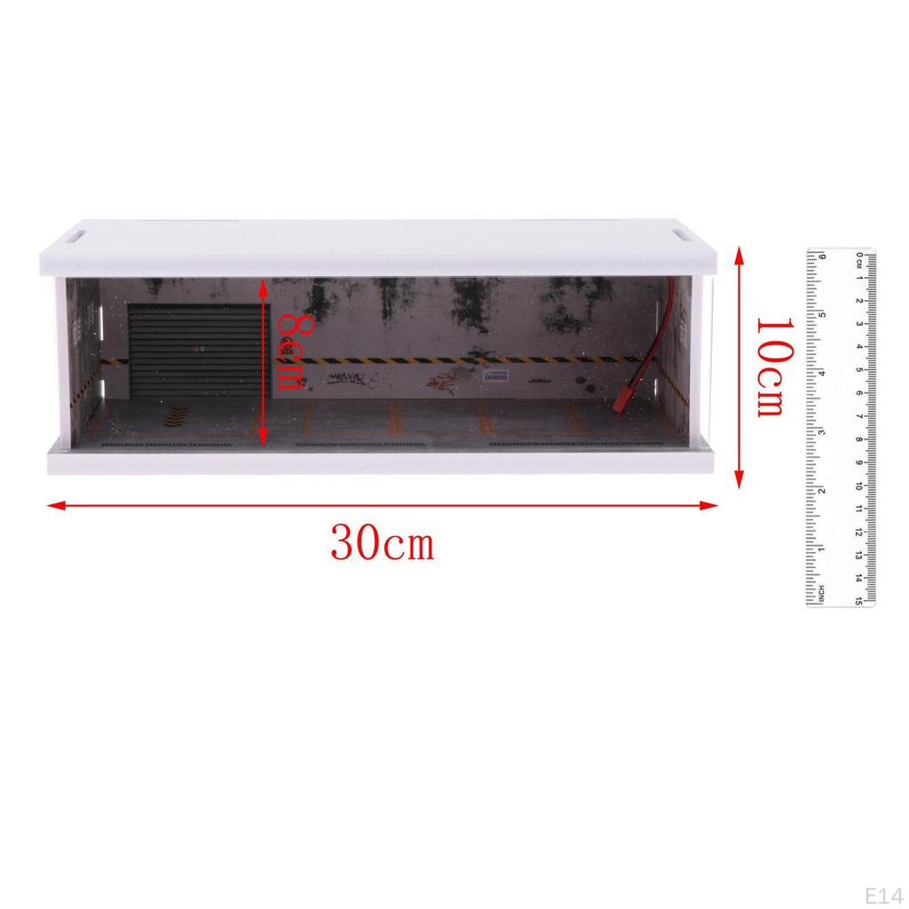 Контейнер-витрина для парковки 1/64 со светодиодной подсветкой 11,81 x 5,51 x 3,94 дюйма Защитный фон