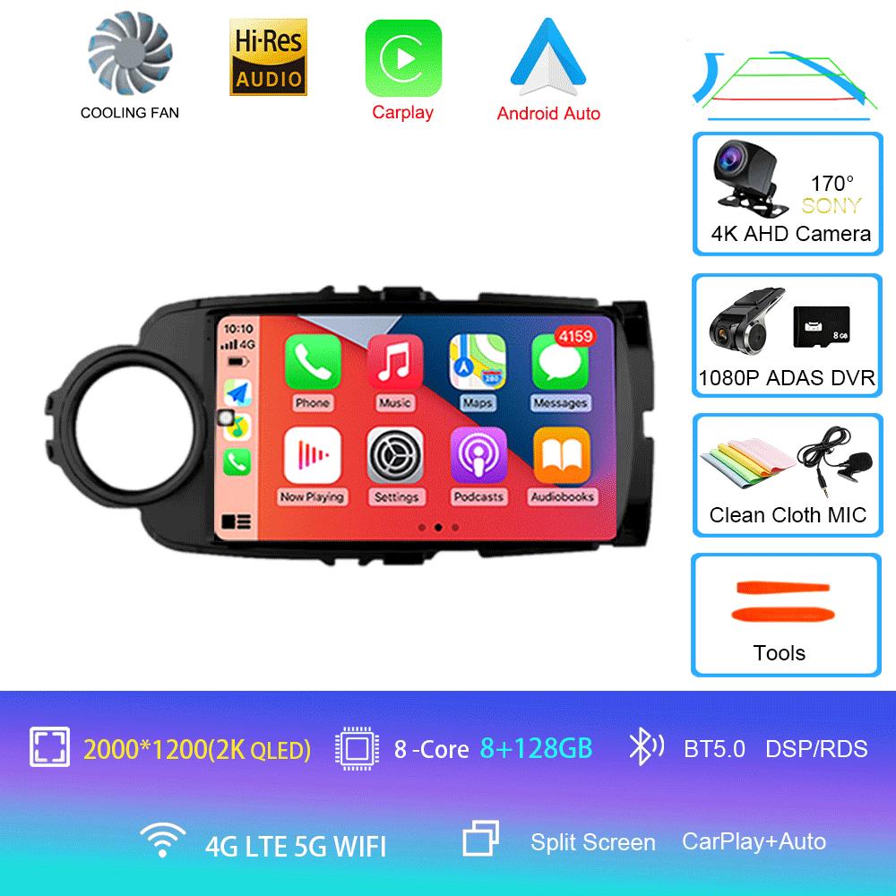 Car Radio Android 14 Carplay For Toyota Yaris 2012 2013 2014 2015 2016 2017 Navigation GPS Multimedia Player stereo wifi BT Auto