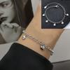 925 Sterling Silver Double Love Heart Hollow Round Beads Bracelet Female Fashion Romantic Jewelry Classic
