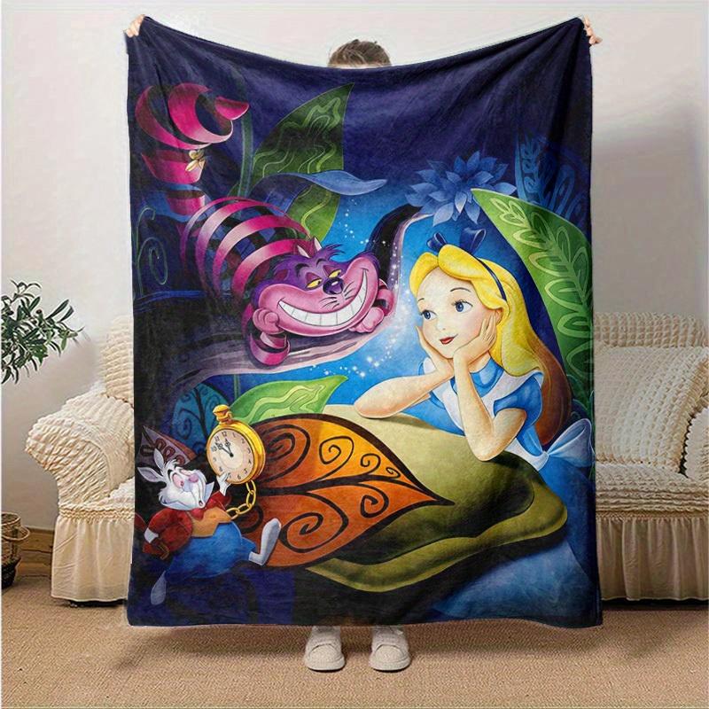 1pc, Wonderland Adventure Blanket, Perfect for All Seasons, Soft Flannel Throw Blanket, Versatile & Cozy for Bedroom, Living Room, Travel, Camping, Ca