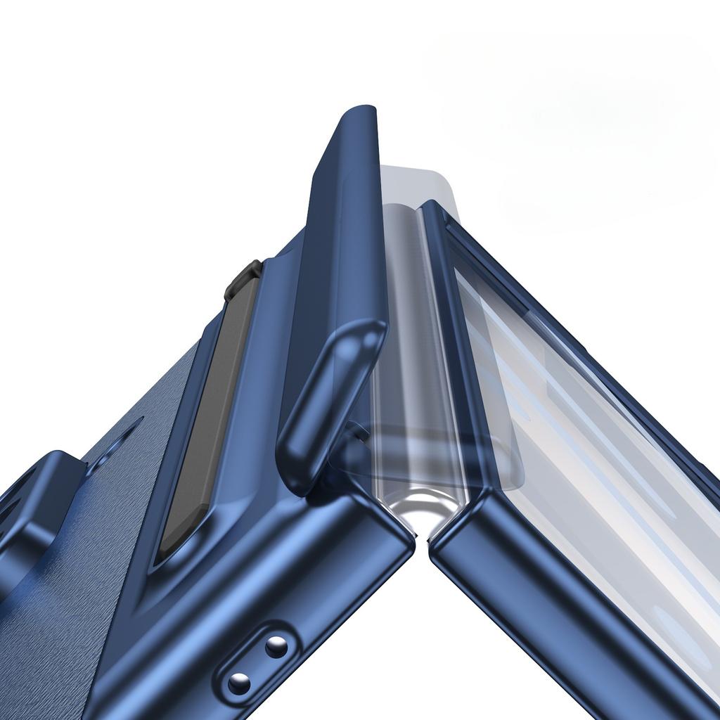 Suitable for Samsung Z Fold7 Gold Armor Pen Slot Folding Mobile Phone Chitin Leather Elastic Fold6 Shell Film Anti Fall Protection Case