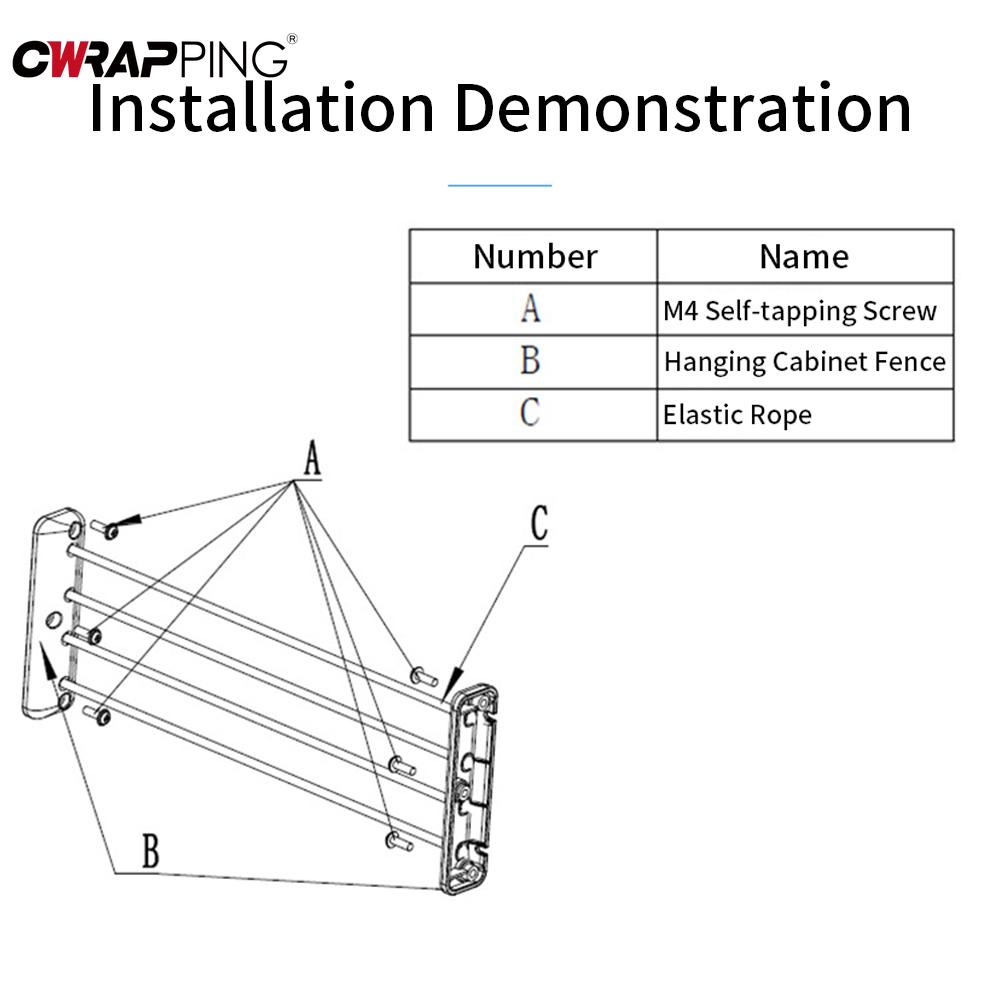RV Elastic Storage Mesh Rear Cabinet Cargo Anti Fall Baffle Storage Trailer Side Cargo Luggage for Car RV Camper Van Accessories