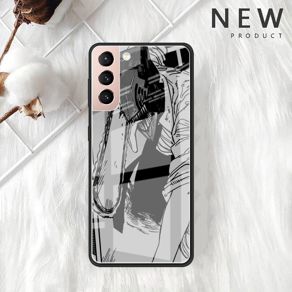Крутой стеклянный чехол Chainsaw Man для Samsung Galaxy S22 S20 FE S21 Plus Чехол для телефона S10 5G S9 Note 20 Ultra 10 Lite
