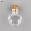5 PCS Wishing Bottle Pendants Empty Corks Glass Hand-Blown Vial Necklace
