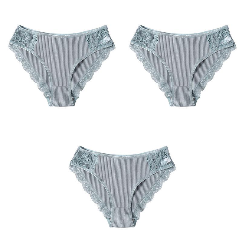 M-XXL, комплект из 3 шт., женские хлопковые трусики, кружевные трусы с цветочным принтом, нижнее белье, удобные трусики для женщин, сексуальное нижнее белье с низкой посадкой