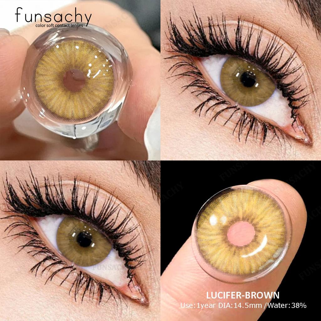 FUNSACHY 2 шт Colorcon 1 пара корейских линз цветные контактные линзы для глаз синие линзы большие зеленые линзы черные линзы на год
