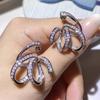 Модный Люксовый Бренд Серебряная Игла Текстура Металлическая Шпагат Серьги для Женщин Девушек Вечеринка Тренд Вечеринка Подарки Серьги