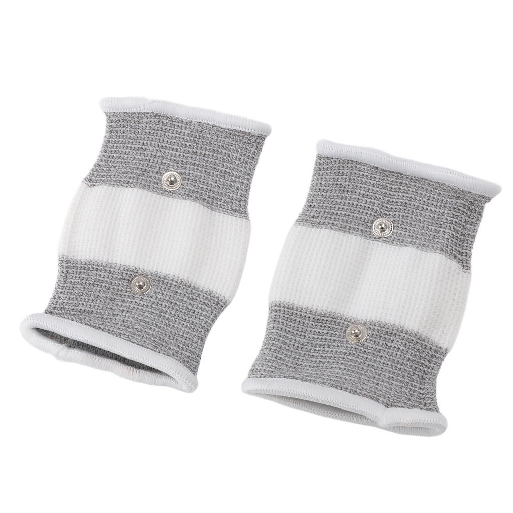 1 Pair TENS Conductive Wristband Elastic Silver Fiber Improve Circulation Electrode Wrist Wrap for