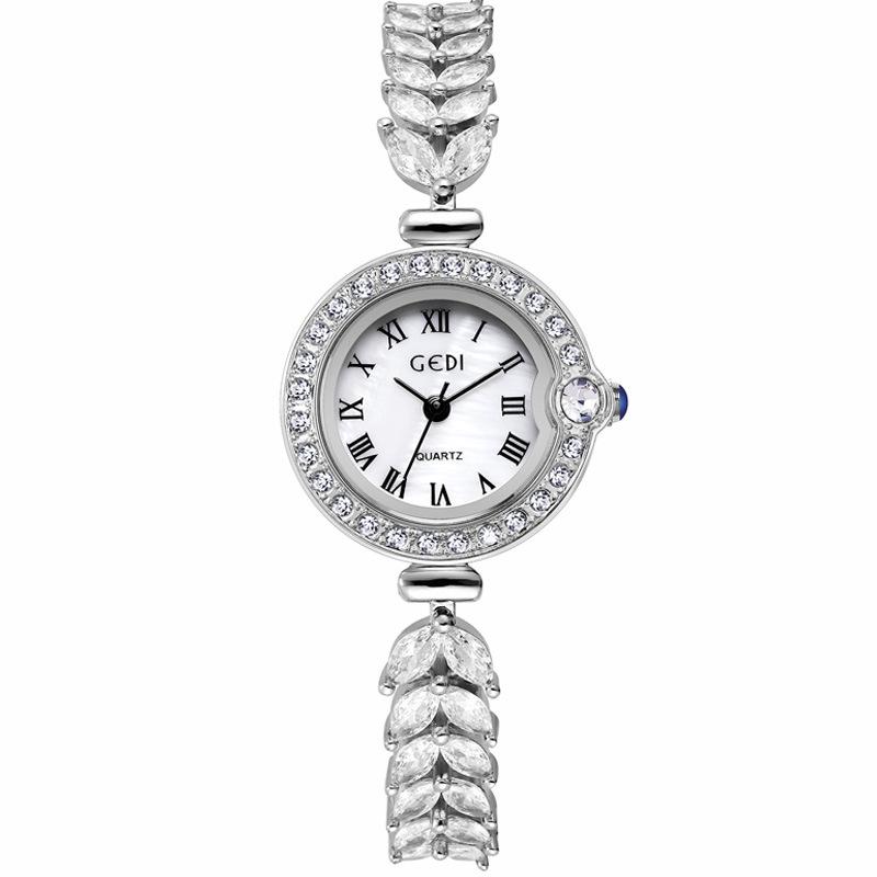 Elegant Watches for Women Silver Rhinestone Fashion Casual Luxury Ladies Watches Waterproof 3Bar Simple Design Top Brand