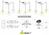 Hanging Lamp, Ceiling Chandelier, Wire Shade, Led