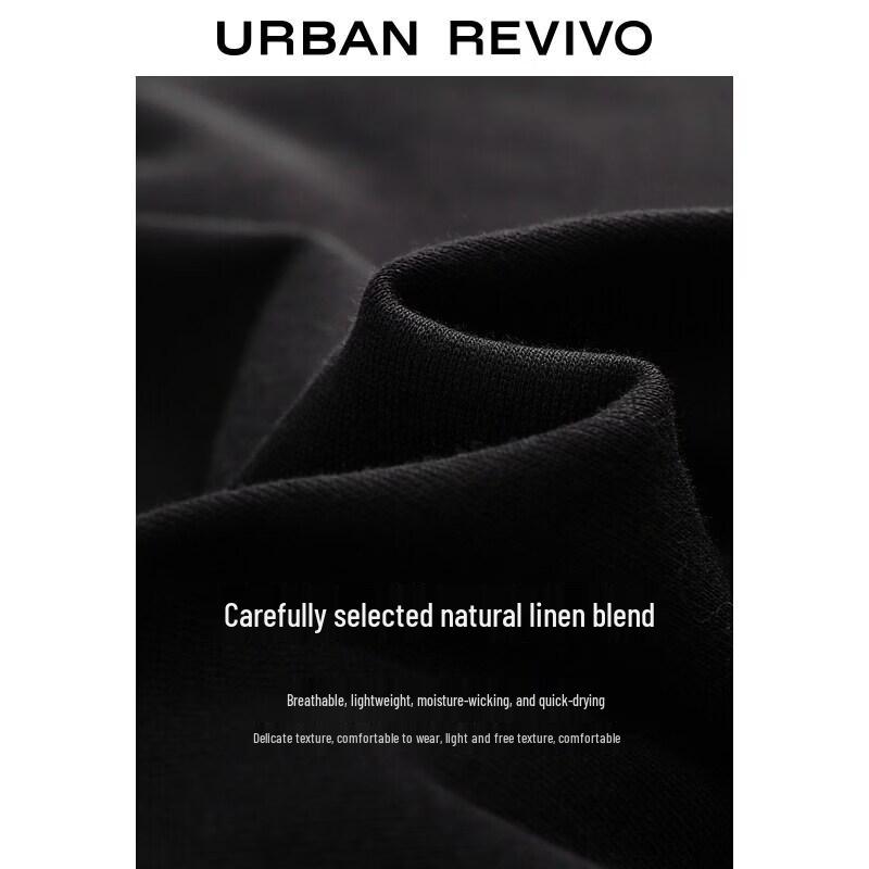 Мужская футболка UR Urban Series с коротким рукавом, смесовая с льном, с накладными карманами