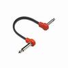 Freleaf Flat Guitar Patch Cables - Noise-Free, Space-Saving Design, 14" TS Right-Angle Effects Cables, 6-Inch, Set of 4, Red