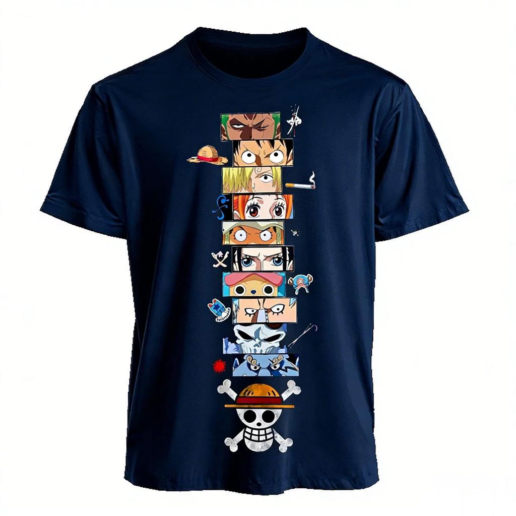 One Piece Anime Luffy Zoro Ace T Shirt Men Women Oversized Summer Cotton Short Sleeve Graphic Tee Harajuku Streetwear Y2k Female Male Clothing