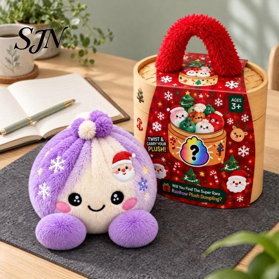 Плюшевая игрушка-пельмень с пароваркой, Рождественская плюшевая игрушка-пароварка, Игрушка-антистресс для сжимания на стол, Мультяшная плюшевая игрушка-паровая булочка, Украшение для праздника