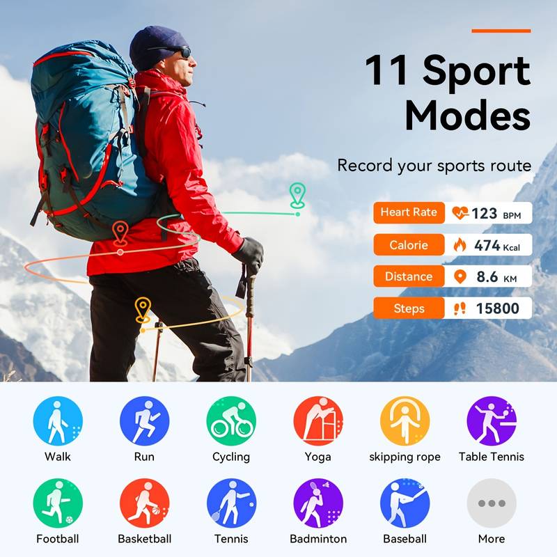 Умные часы 2025 G20 2,01-дюймовый большой экран BT-звонок Монитор сердечного ритма Спортивный фитнес-трекер Мужские Женские Умные часы