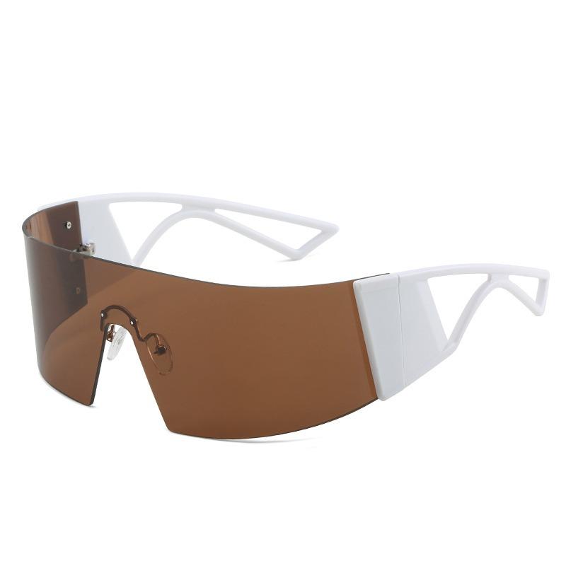 Fashion High Quality Futuristic Cool Sunglasses Personalized UV 400 Frameless One Piece Windproof Sunglasses for Women Men